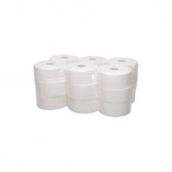 Paquet de 18 rouleaux de papier toilette industriel professionnel 2 plis, doux et extra-blanc, avec prédécoupage