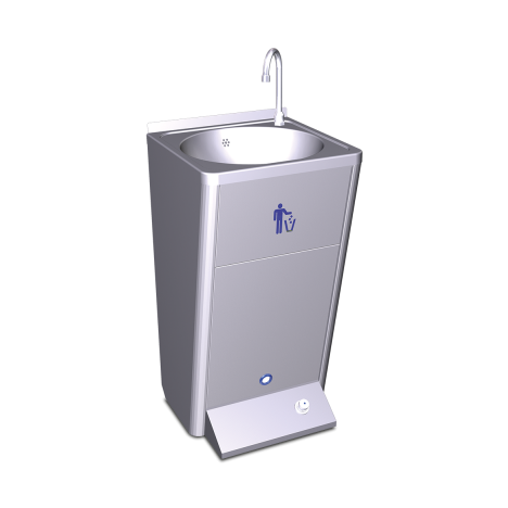 Lave-mains électrique autonome avec un bouton poussoir pour l'eau froide