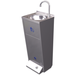 Lavamanos registrable c/pedestal un pulsador serie XS agua fría y caliente