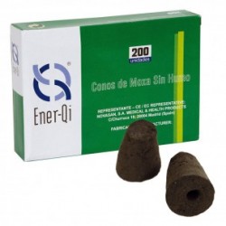 Moxa pour aiguille chaude dans un cône sans fumée (200 unités)