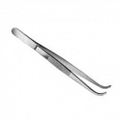 Pince à dissection 14 cm A/A courbée : idéale pour l'auriculothérapie (acier inoxydable)