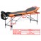 Table de massage pliable et portable pour physiothérapie - Noir et orange - Structure en PU et aluminium - 185x60 cm