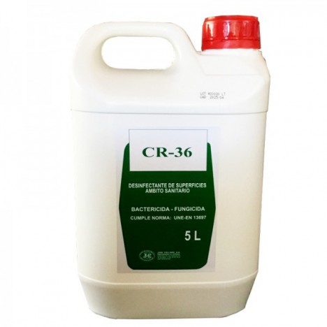Desinfectante instantáneo CR-36 Advance (no diluible): de amplio espectro bactericida, fungicida y viricida (5 litros)