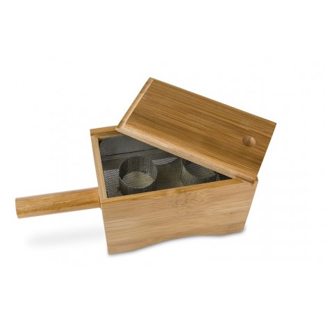 Caja de madera para moxa en polvo dos contenedores