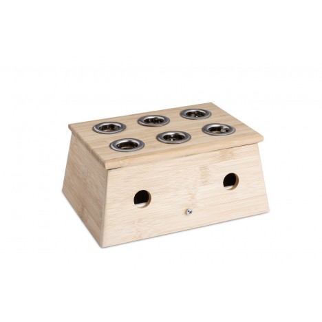 Caja de madera para moxa en puro 6 orificios