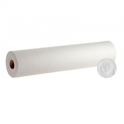 Rouleau de papier pour brancards : microcollé - pâte à papier - deux plis avec six pièces prédécoupées)