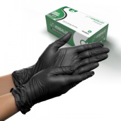 Gants en nitrile jetables noirs 100pcs Sans latex sans poudre