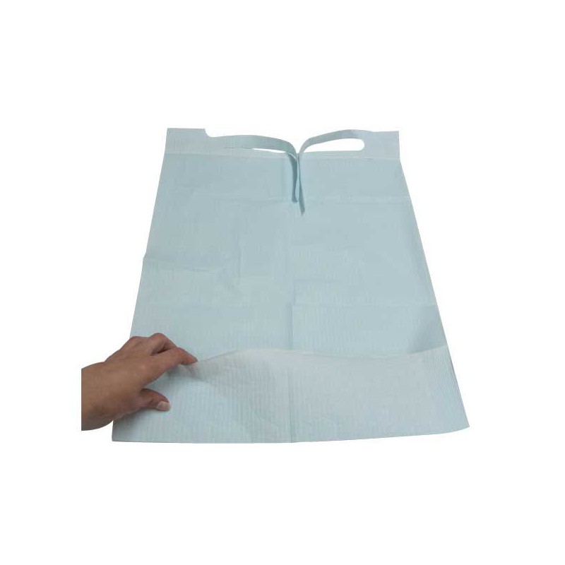 Baberos desechables con bolsa para adultos caja de 100 unidades -  Fisiomarket
