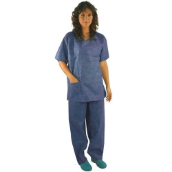 Pijama quirúrgico desechable de tejido sin tejer azul