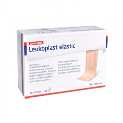 Leukoplast Elastic 19 mm x 75 mm : Pansements plastiques perforés (boîte de 100 pcs.)