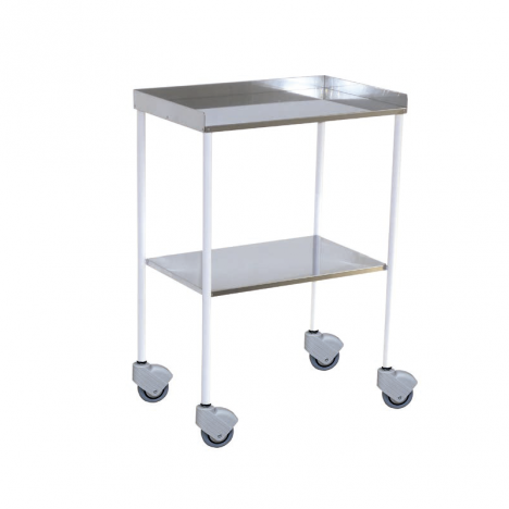 Table d'appoint blanche 2 Plain Stainless Steel.